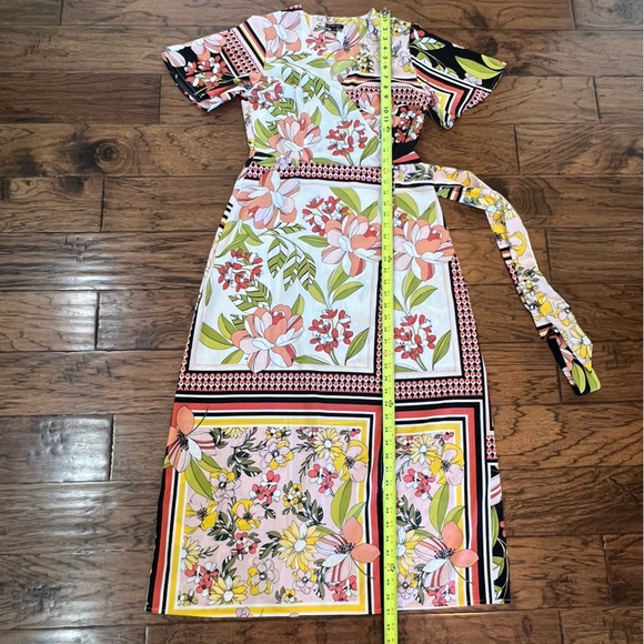 Who What Wear Maxi Floral Wrap Dress Size Small Scarf Print Long Length Colorful - Picture 11 of 16